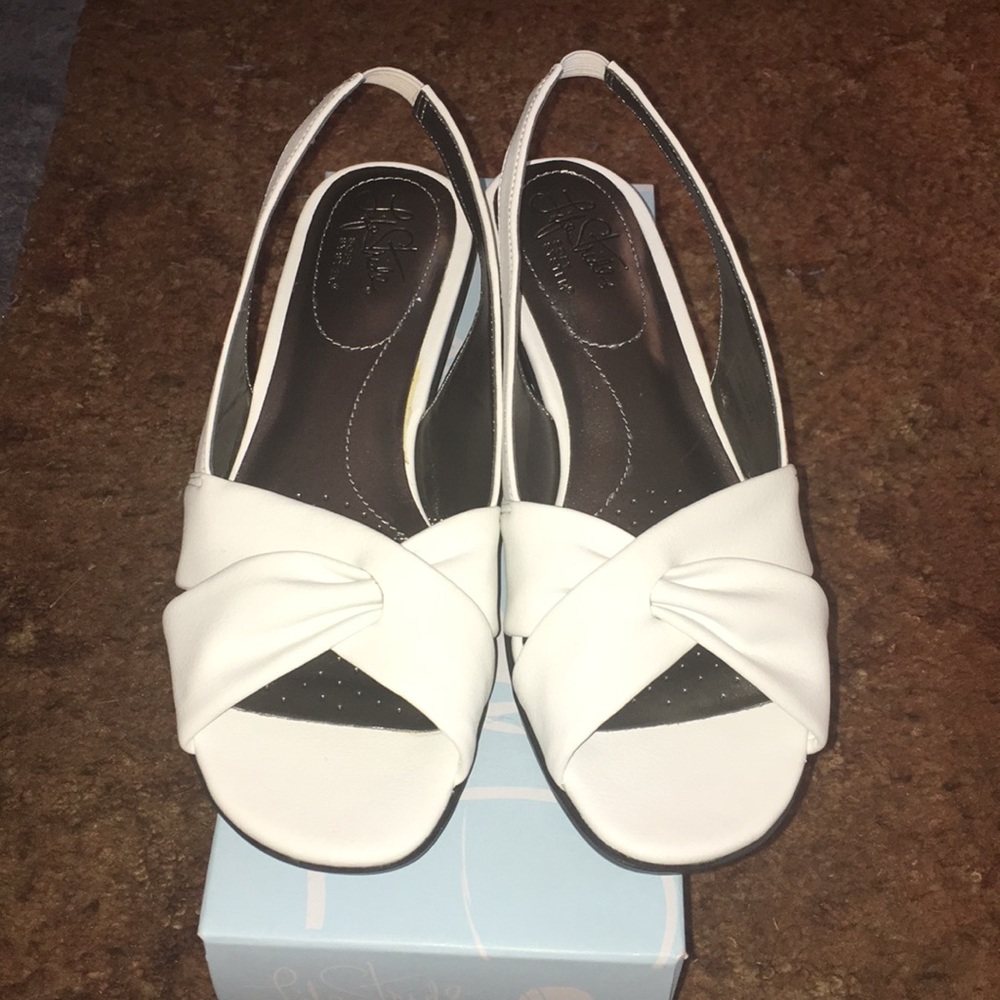 White Slingback Sandals